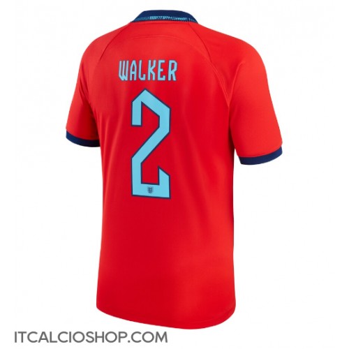 Inghilterra Kyle Walker #2 Seconda Maglia Mondiali 2022 Manica Corta